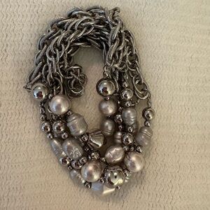 Elegant Silver Beaded Necklace